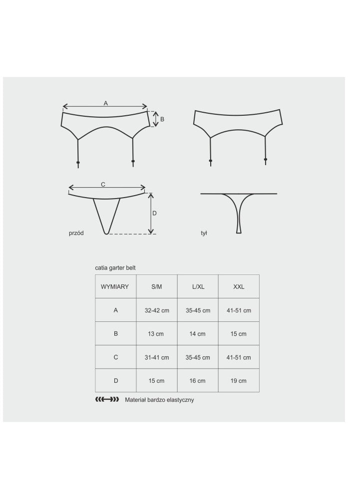 OBSESSIVE - CATIA GARTER BELT & THONG  S/M