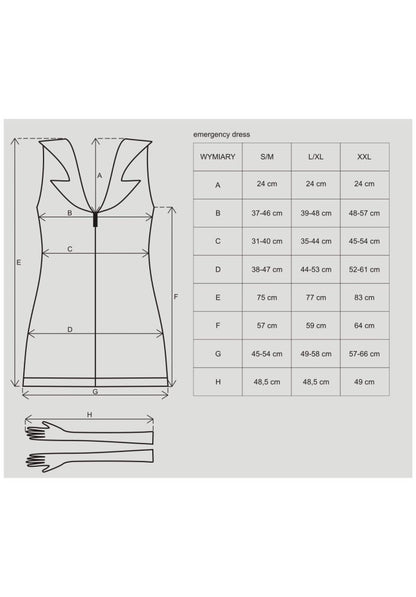 OBSESSIVE - EMERGENCY DRESS  S/M + STETHOSCOPE