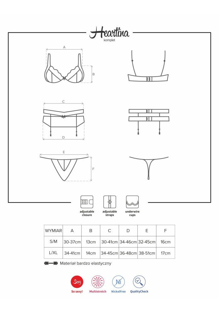 OBSESSIVE - HEARTINA 3 PCS SET L/XL