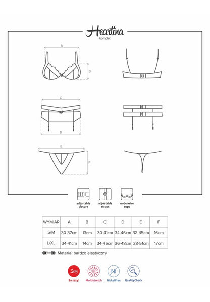 OBSESSIVE - HEARTINA 3 PCS SET L/XL