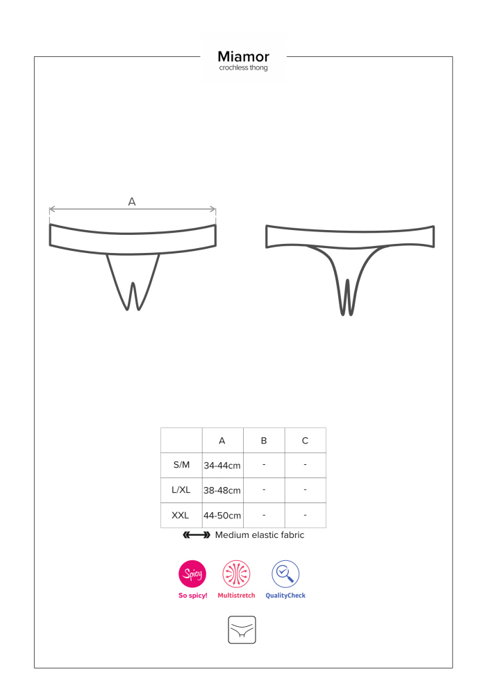 OBSESSIVE - MIAMOR CROTCHLESS THONG  S/M