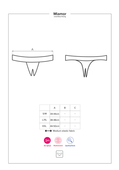OBSESSIVE - MIAMOR CROTCHLESS THONG  S/M