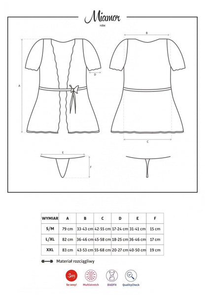 OBSESSIVE - MIAMOR ROBE & THONG  S/M