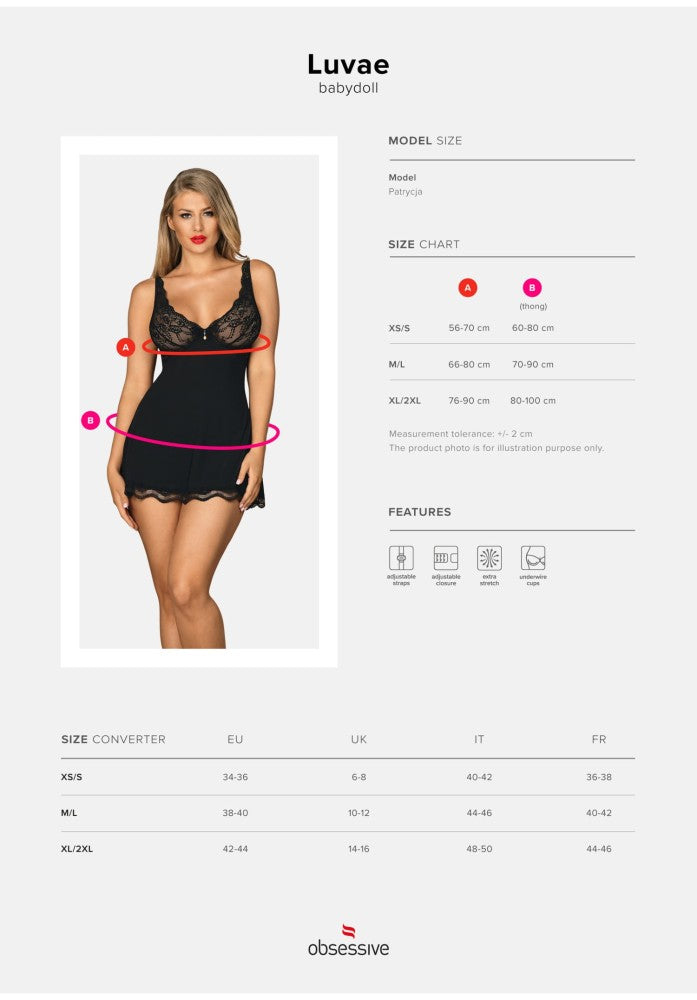 OBSESSIVE - LUVAE BABYDOLL 2XL/3XL
