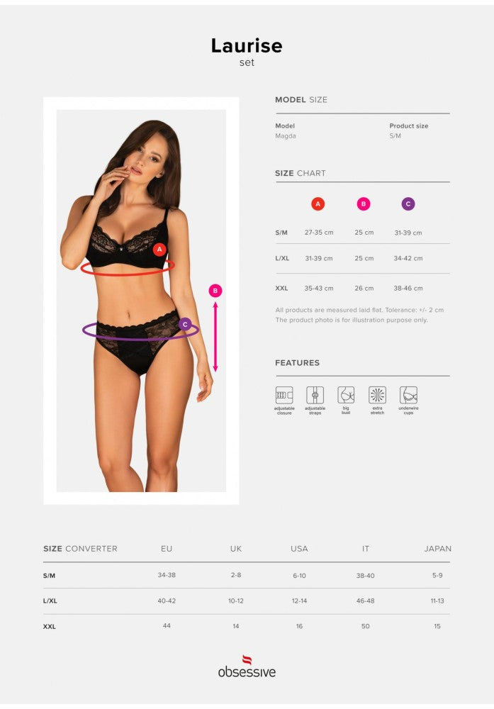 OBSESSIVE - LAURISE 2-PCS SET   S/M
