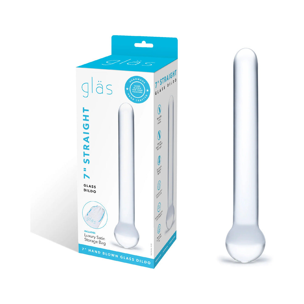 GLAS 7 IN. STRAIGHT GLASS DILDO