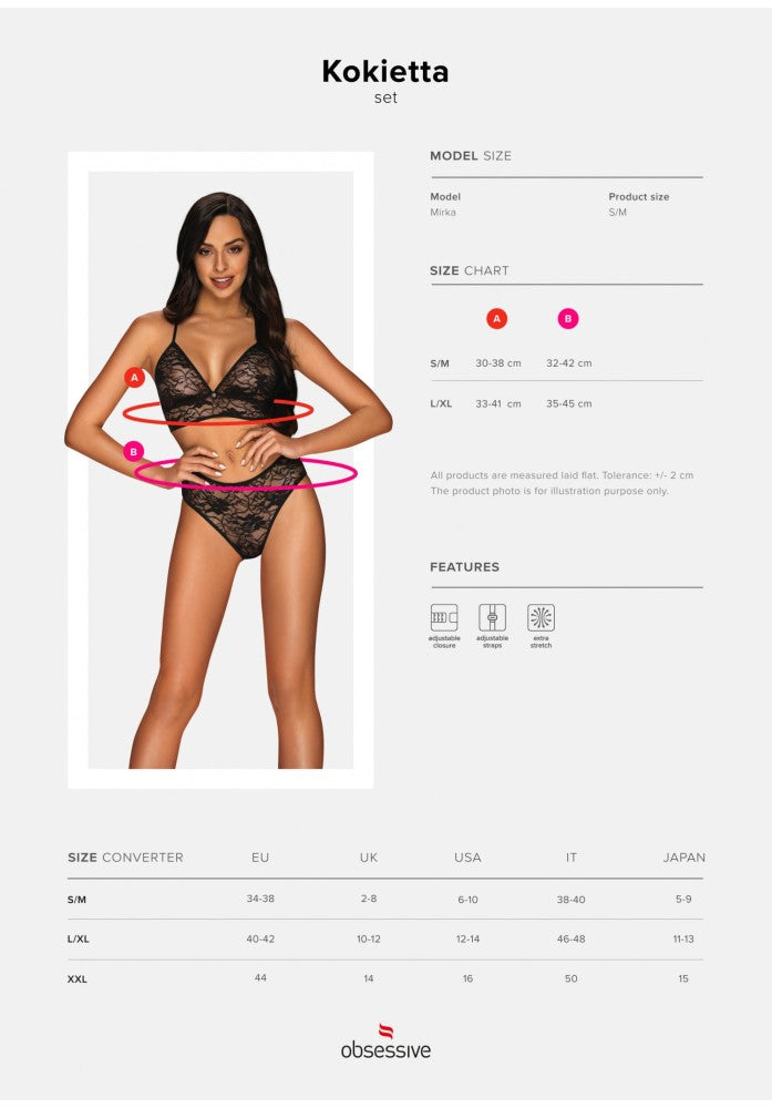 OBSESSIVE - KOKIETTA 2-PCS SET  S/M