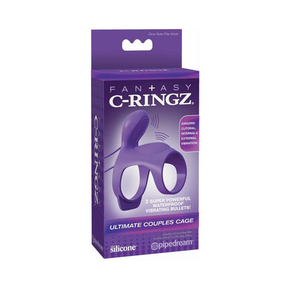 PIPEDREAM - FANTASY C-RINGZ VAINA DE PENE VIBRATORIA ULTIMATE COUPLES CAGE MORADO