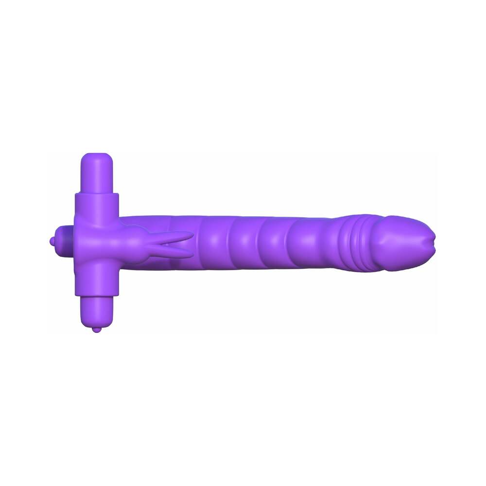FANTASY C-RINGZ DOUBLE PENETRATOR VIBRATING RABBIT DUAL ENTRY COCKRING PURPLE