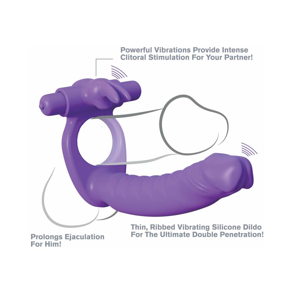 FANTASY C-RINGZ - SILICONE DOUBLE VIBRATOR RABBIT