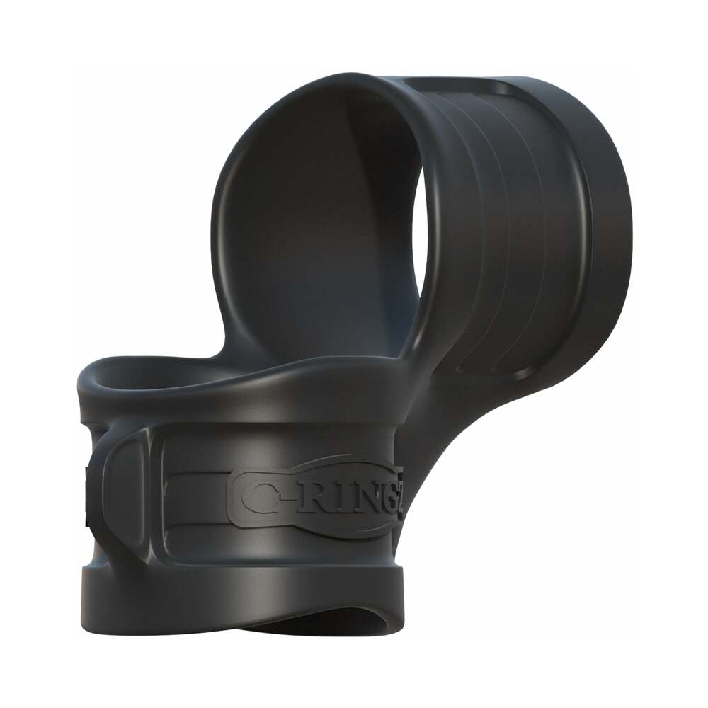 FANTASY C-RINGZ MR. BIG COCK RING & BALL STRETCHER SILICONE SLING BLACK
