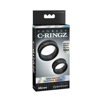 PIPEDREAM - FANTASY C-RINGZ MAX-WIDTH SILICONE RINGS 2-PIECE SET BLACK
