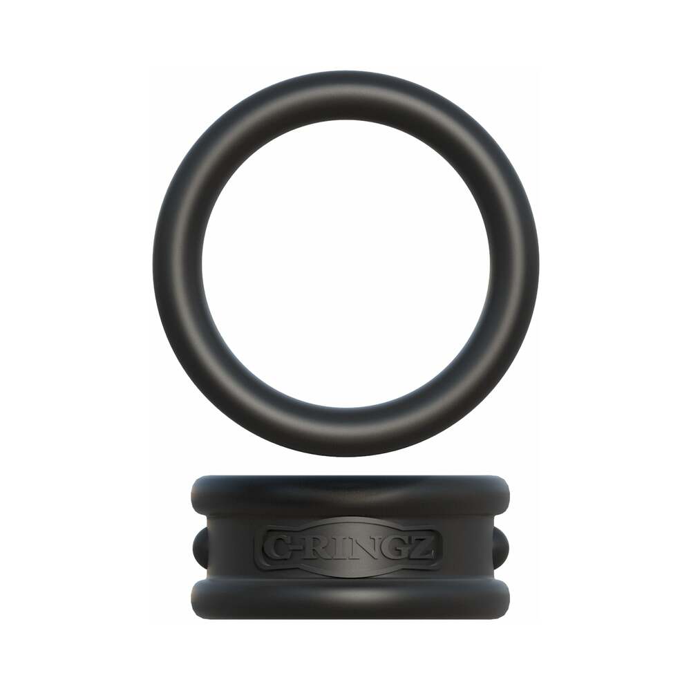 PIPEDREAM - FANTASY C-RINGZ MAX-WIDTH SILICONE RINGS 2-PIECE SET BLACK