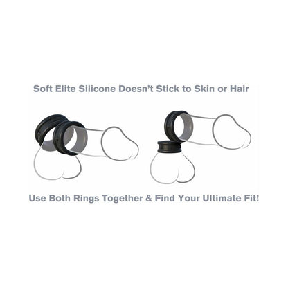 PIPEDREAM - FANTASY C-RINGZ MAX-WIDTH SILICONE RINGS 2-PIECE SET BLACK
