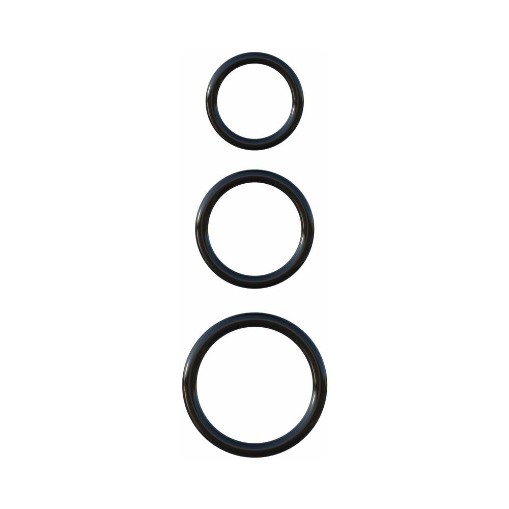 PIPEDREAM - FANTASY C-RINGZ SILICONE 3-RING STAMINA SET BLACK