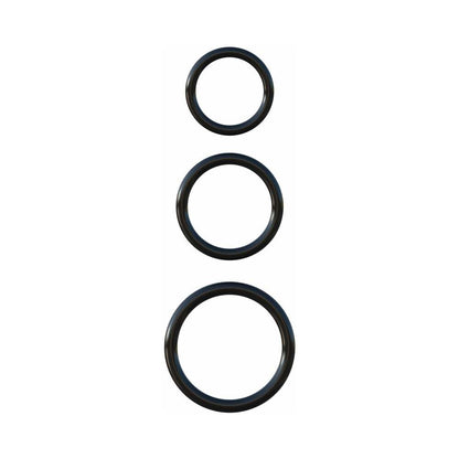 PIPEDREAM - FANTASY C-RINGZ SILICONE 3-RING STAMINA SET BLACK