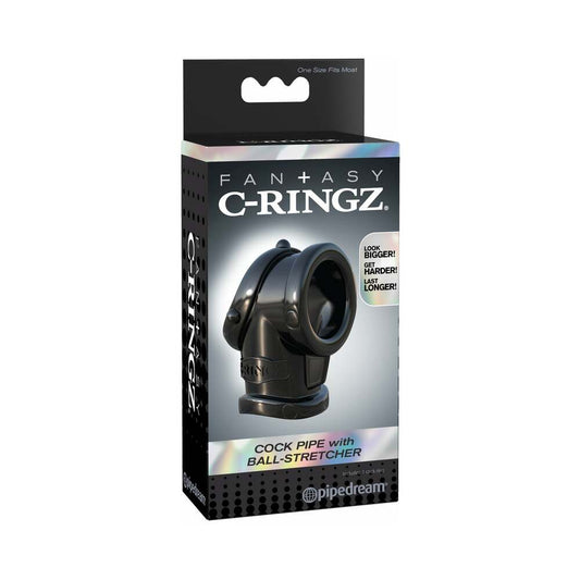 FANTASY C-RINGZ COCK PIPE WITH BALL STRETCHER SLING BLACK