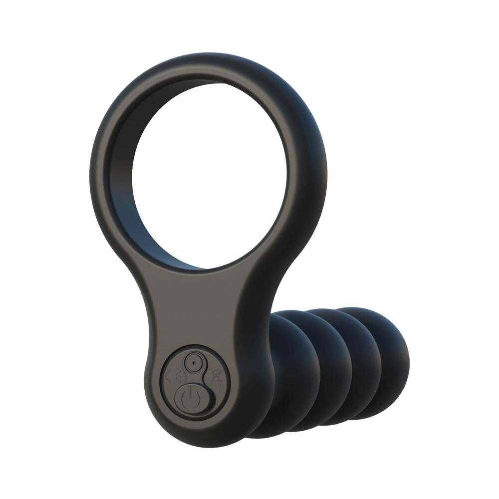 FANTASY C-RINGZ REMOTE CONTROL DOUBLE PENETRATOR VIBRATING COCKRING BLACK