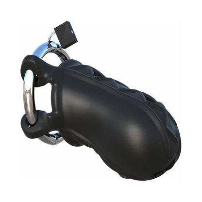 FANTASY C-RINGZ EXTREME SILICONE COCK BLOCKER LOCKING CHASTITY CAGE BLACK