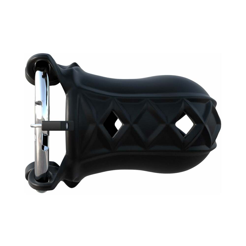 FANTASY C-RINGZ EXTREME SILICONE COCK BLOCKER LOCKING CHASTITY CAGE BLACK
