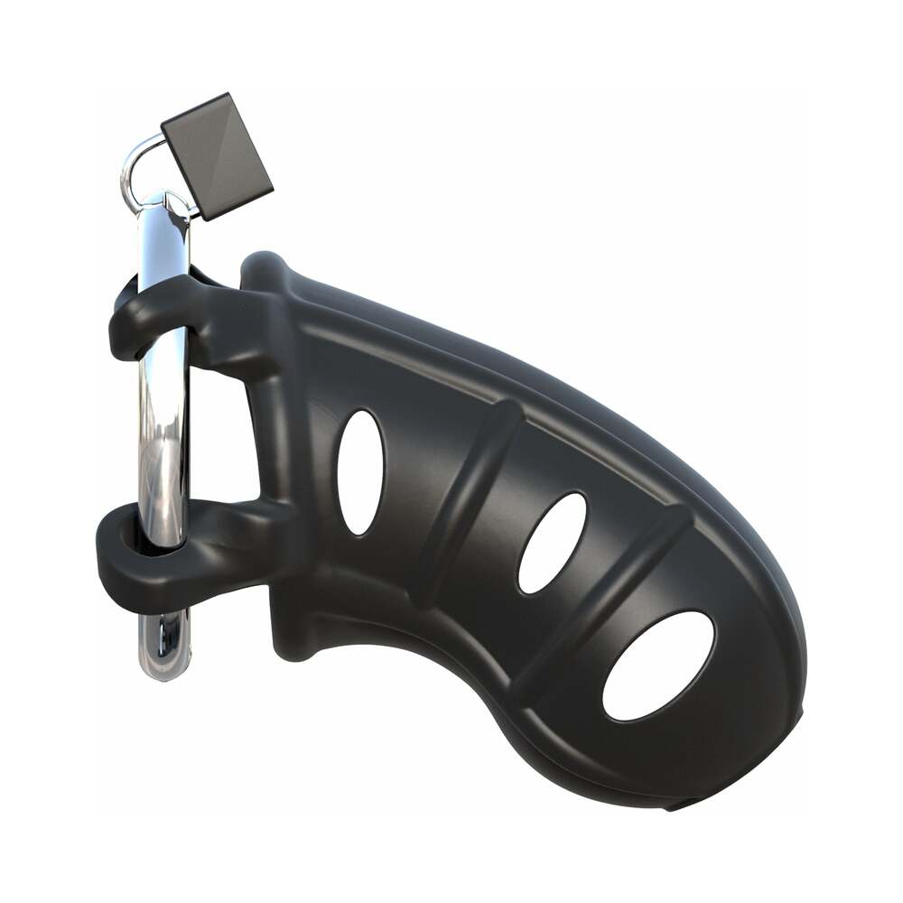 PIPEDREAM - FANTASY C-RINGZ HARDCORE SILICONE COCK BLOCKER LOCKING CHASTITY CAGE BLACK