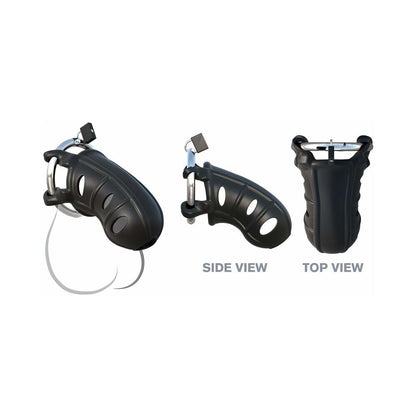 PIPEDREAM - FANTASY C-RINGZ HARDCORE SILICONE COCK BLOCKER LOCKING CHASTITY CAGE BLACK