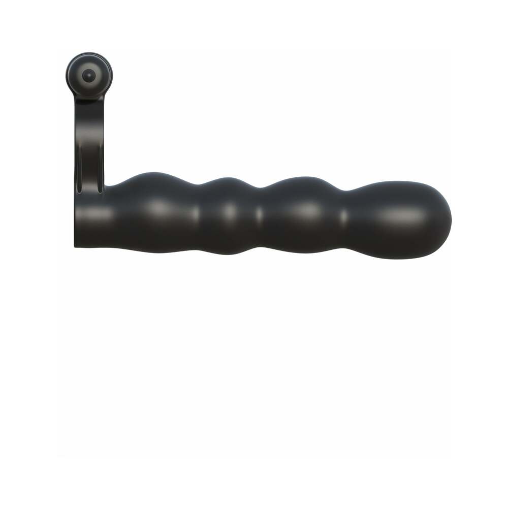 PIPEDREAM - FANTASY C-RINGZ POSABLE PARTNER DOUBLE PENETRATOR VIBRATING COCKRING BLACK