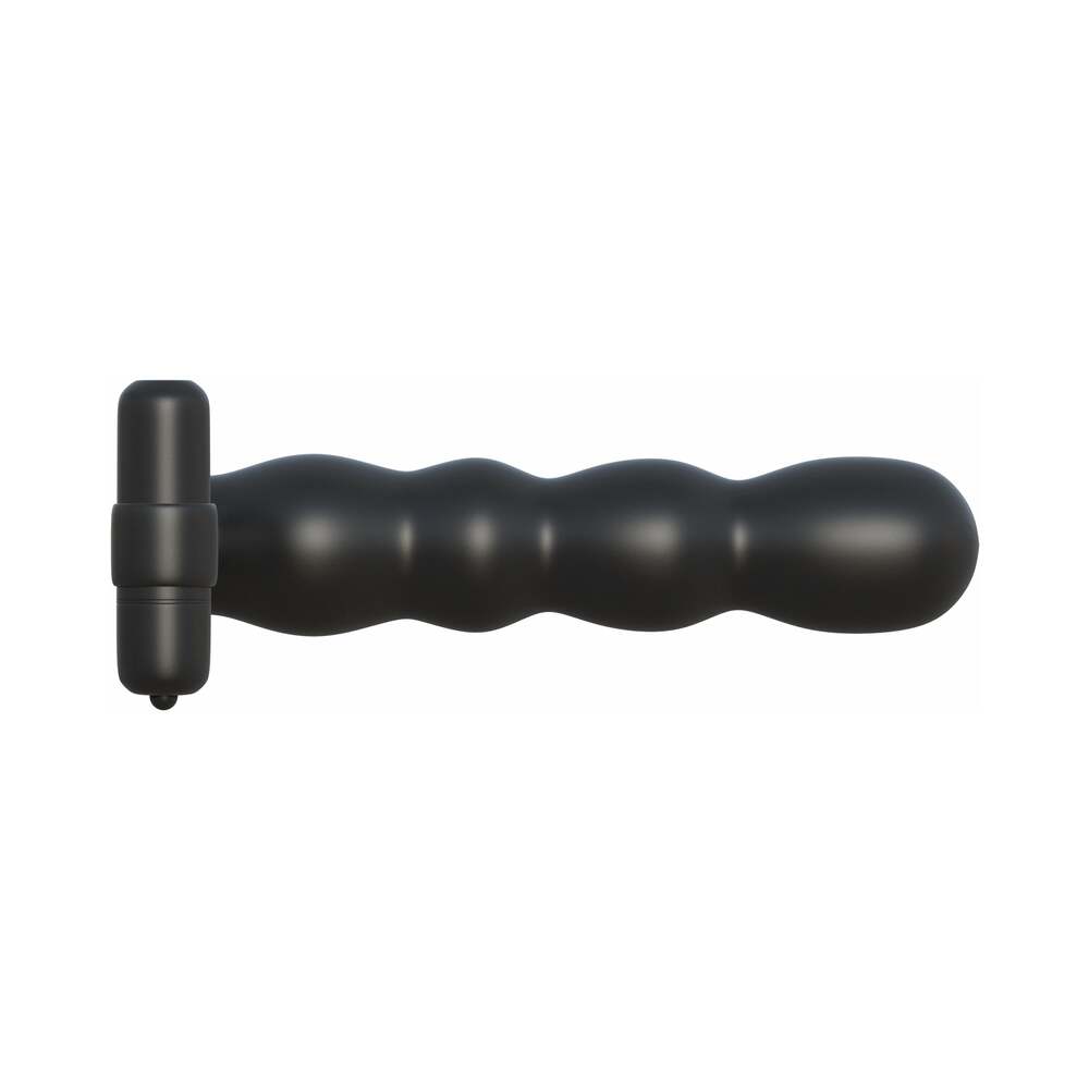 PIPEDREAM - FANTASY C-RINGZ POSABLE PARTNER DOUBLE PENETRATOR VIBRATING COCKRING BLACK