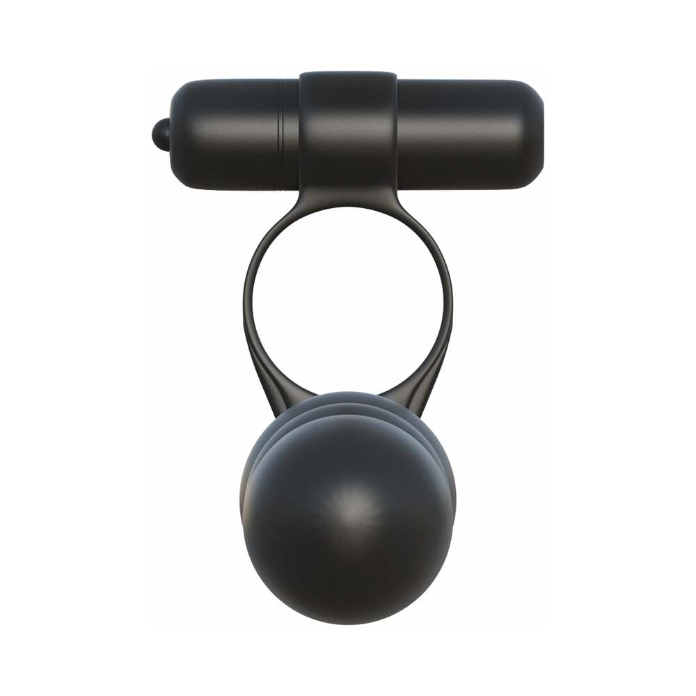 PIPEDREAM - FANTASY C-RINGZ POSABLE PARTNER DOUBLE PENETRATOR VIBRATING COCKRING BLACK