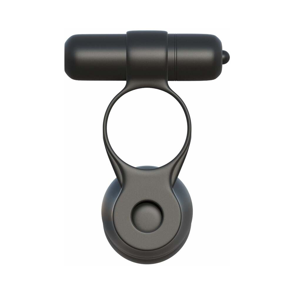 PIPEDREAM - FANTASY C-RINGZ POSABLE PARTNER DOUBLE PENETRATOR VIBRATING COCKRING BLACK