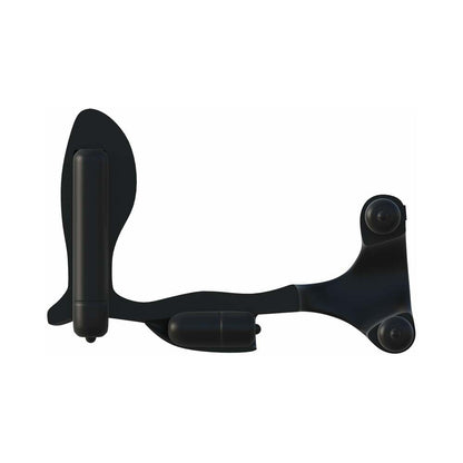 FANTASY C-RINGZ ULTIMATE ASS-GASM VIBRATING SILICONE COCKRING WITH ANAL PLUG BLACK