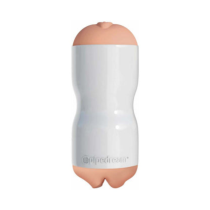 PDX TIGHT GRIP PUSSY & MOUTH DUAL DENSITY SQUEEZABLE MASTURBATOR BEIGE/WHITE