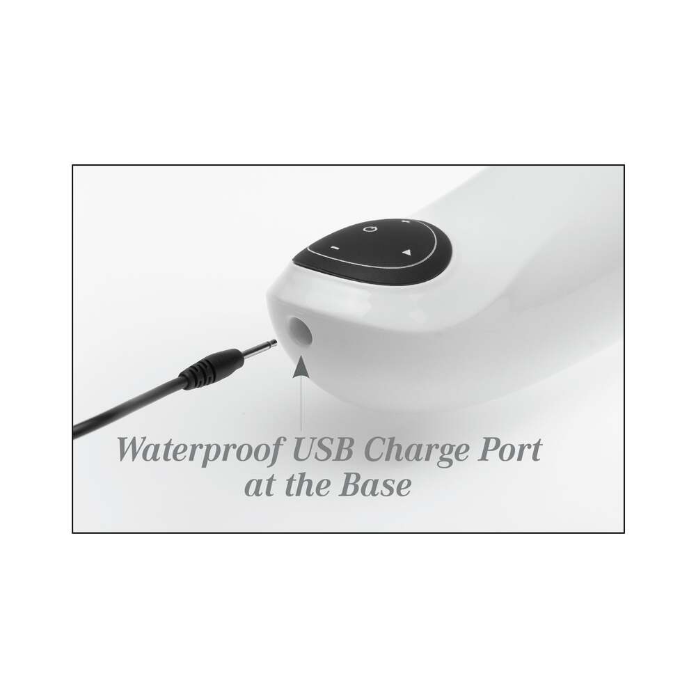 PDX MEGA-BATOR PUSSY ROTATING THRUSTING STROKER WITH SUCTION CUP CLEAR/WHITE