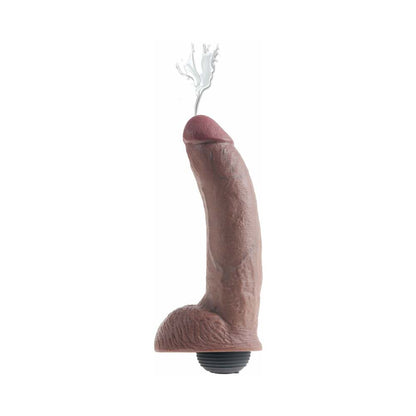 KING COCK 9 IN. SQUIRTING COCK WITH BALLS REALISTIC DILDO BROWN