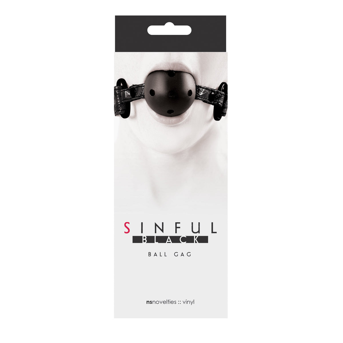 NS NOVELTIES - SINFUL VINYL BALL GAG BLACK