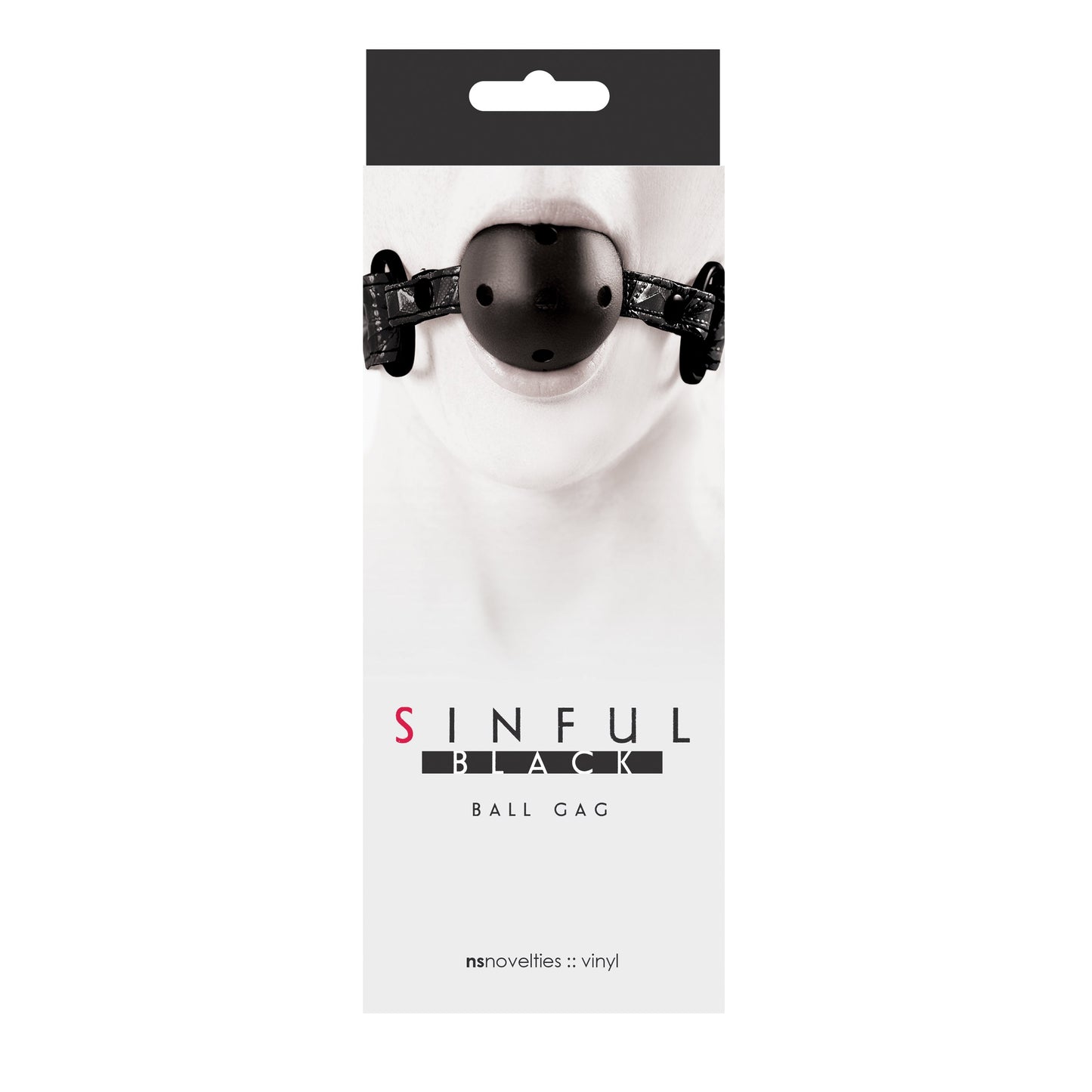 SINFUL VINYL BALL GAG BLACK