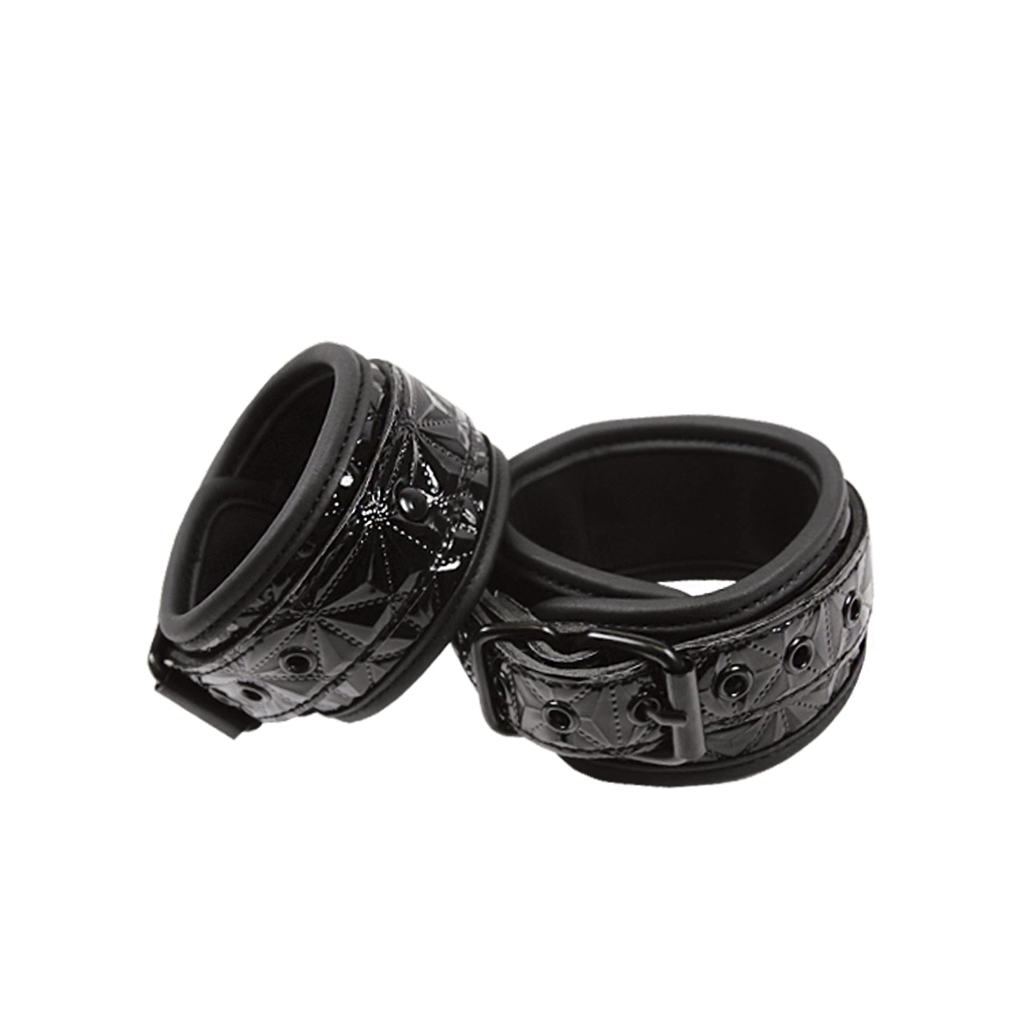 NS NOVELTIES - SINFUL VINYL WRIST CUFFS BLACK