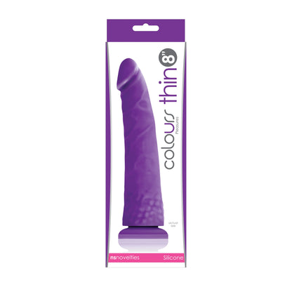 NS NOVELTIES - COLOURS PLEASURES THIN 8 IN. DILDO PURPLE