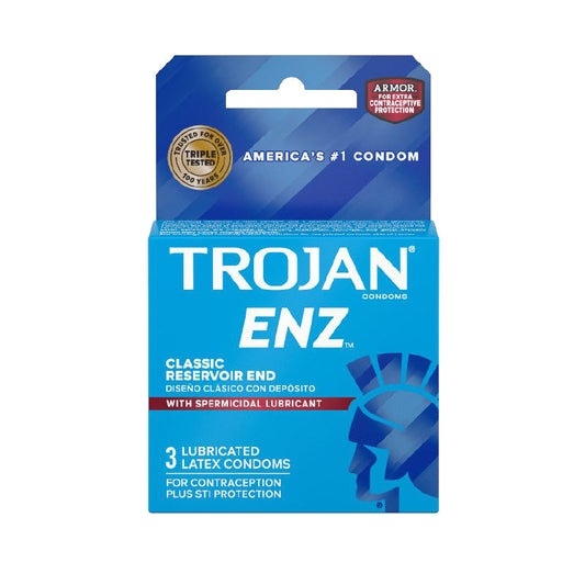 PARADISE MARKETING - TROJAN-ENZ WITH SPERMICIDAL LUBRICANT 3-PACK