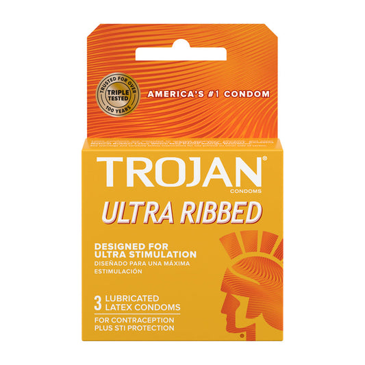 TROJAN ULTRA RIBBED LUBRICATED CONDOMS