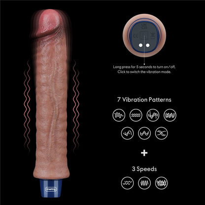 LOVETOY - 9.5" REAL SOFTEE RECHARGEABLE SILICONE VIBRATING DILDO