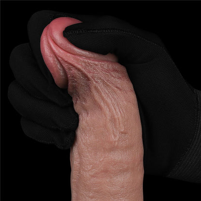 LOVETOY - 9.5" REAL SOFTEE RECHARGEABLE SILICONE VIBRATING DILDO