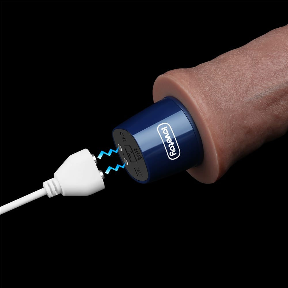 LOVETOY - 9.5" REAL SOFTEE RECHARGEABLE SILICONE VIBRATING DILDO