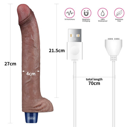 LOVETOY - 11" REAL SOFTEE RECHARGEABLE SILICONE VIBRATING DILDO