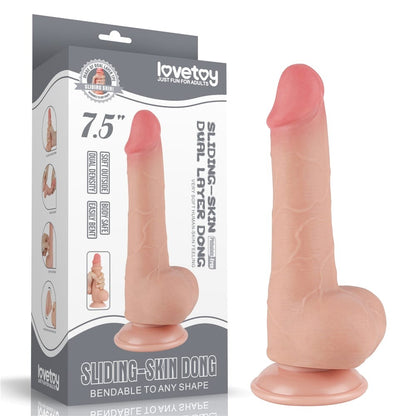 LOVETOY - 7.5'' SLIDING SKIN DUAL LAYER DONG FLESH II_B15O50_3