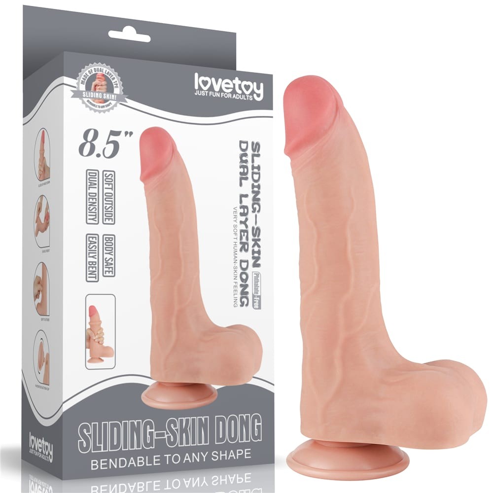 LOVETOY - 8.5'' SLIDING SKIN DUAL LAYER DONG FLESH II_B15O50_3