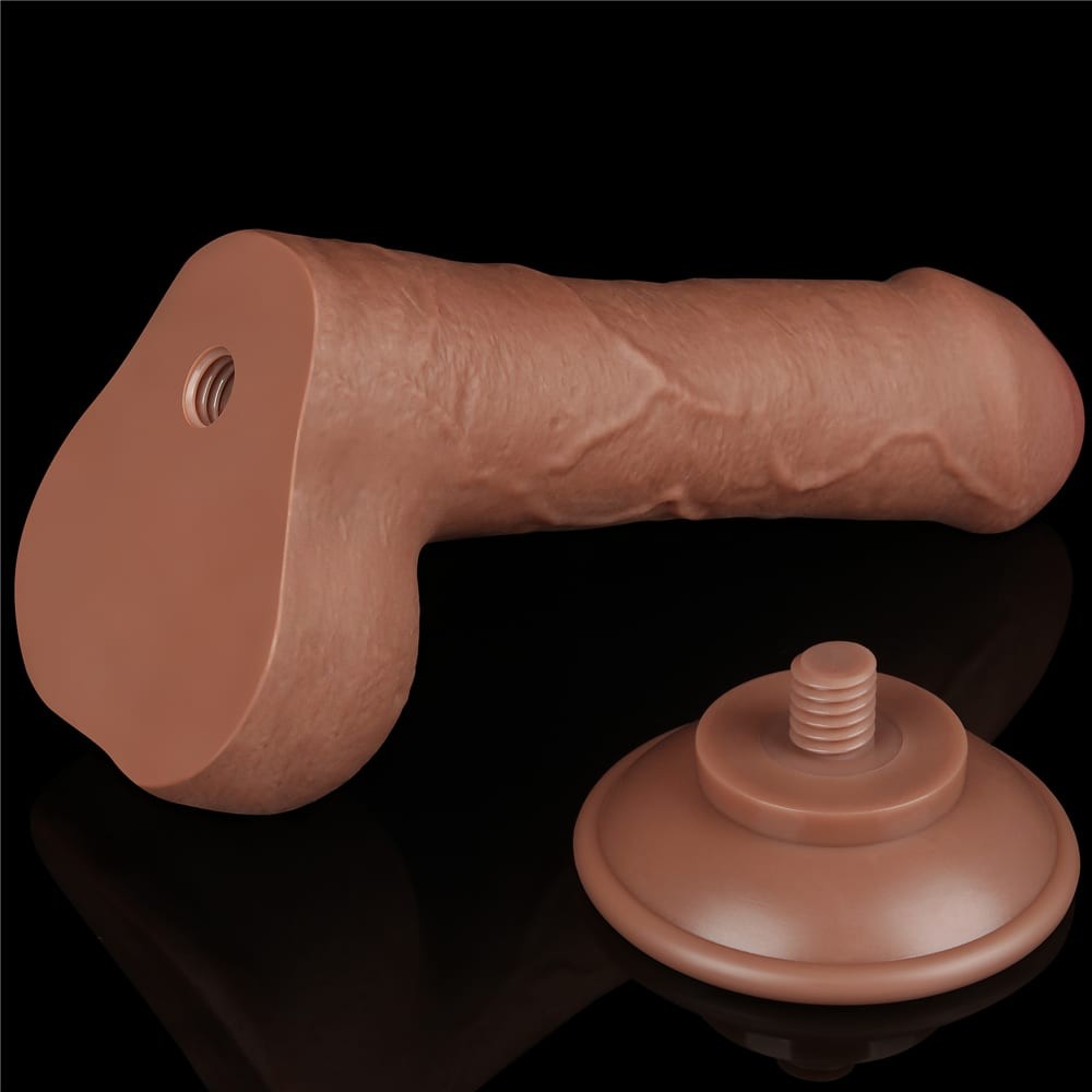 LOVETOY - 7'' SLIDING SKIN DUAL LAYER DONG BROWN_B15O50_3