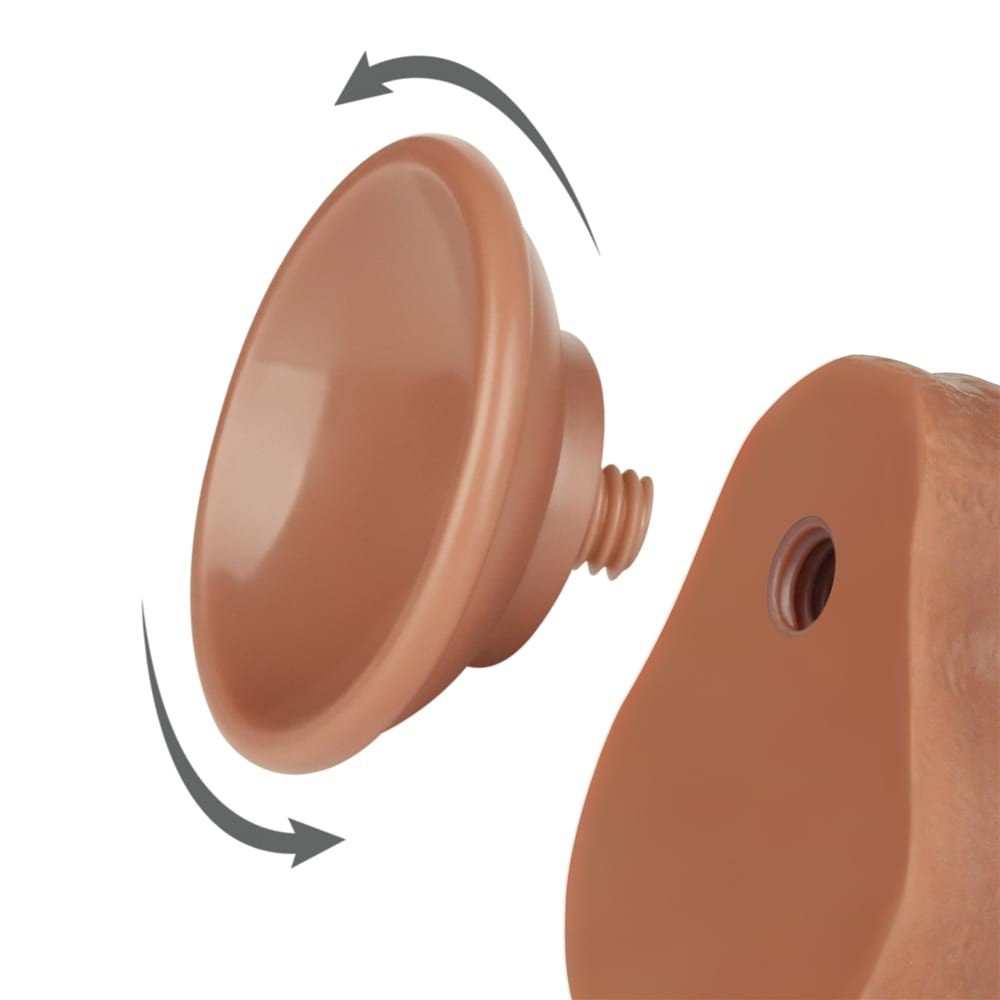 LOVETOY - 7'' SLIDING SKIN DUAL LAYER DONG BROWN_B15O50_3