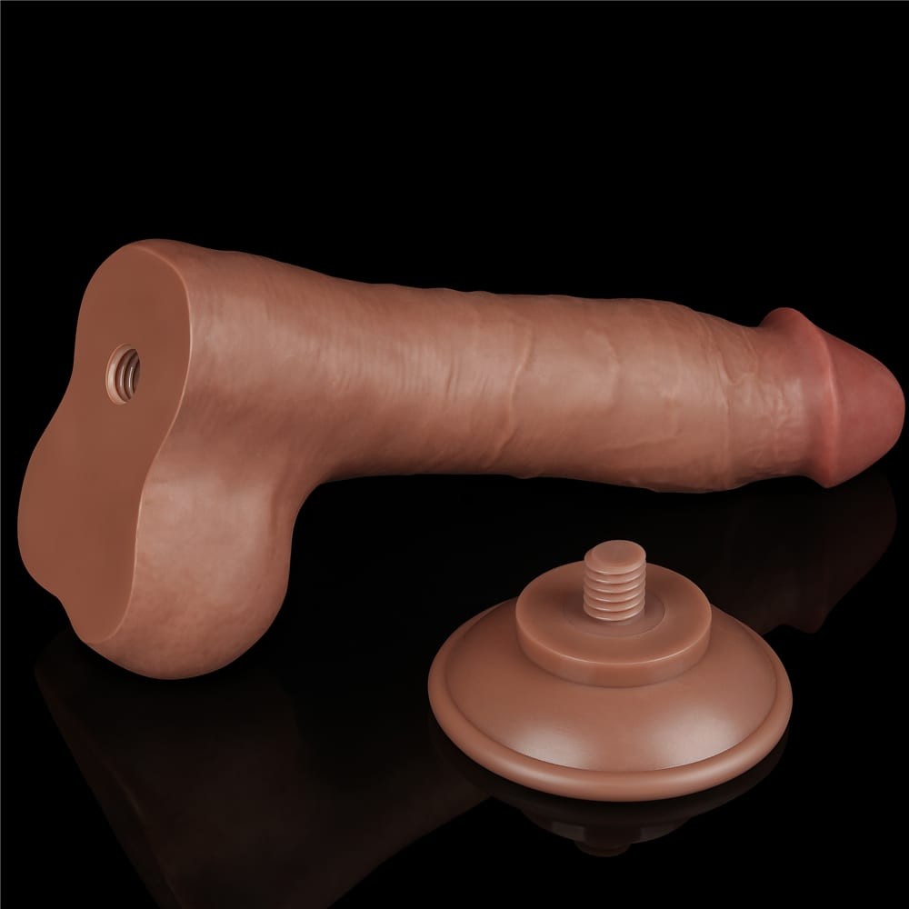 LOVETOY - 8'' SLIDING SKIN DUAL LAYER DONG BROWN I_B15O50_3