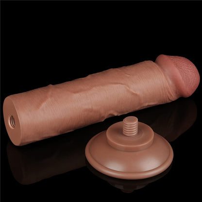 LOVETOY - 8'' SLIDING SKIN DUAL LAYER DONG BROWN II_B15O50_3